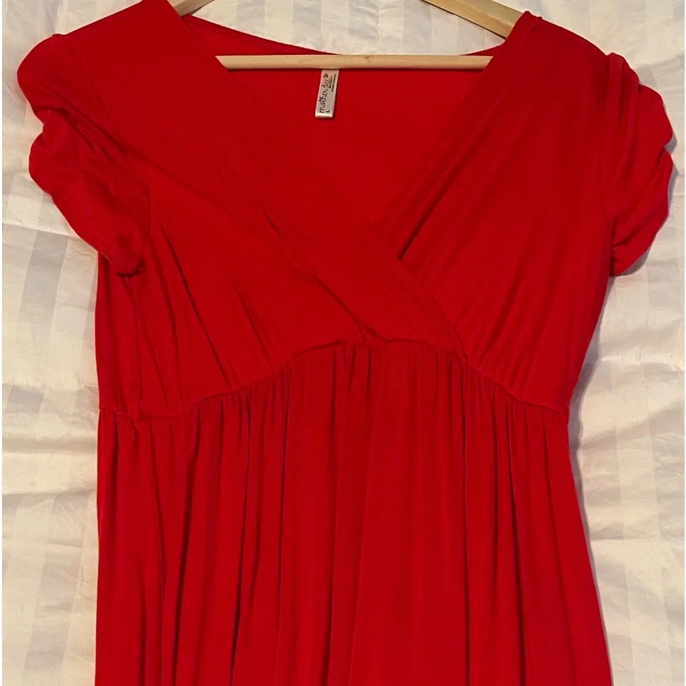 Red maternity dress - Picture 6 of 7